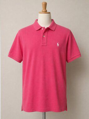 Polo Ralph Lauren Pink Polo Shirt Mens L Classic Fit Golf Preppy Pony Designer